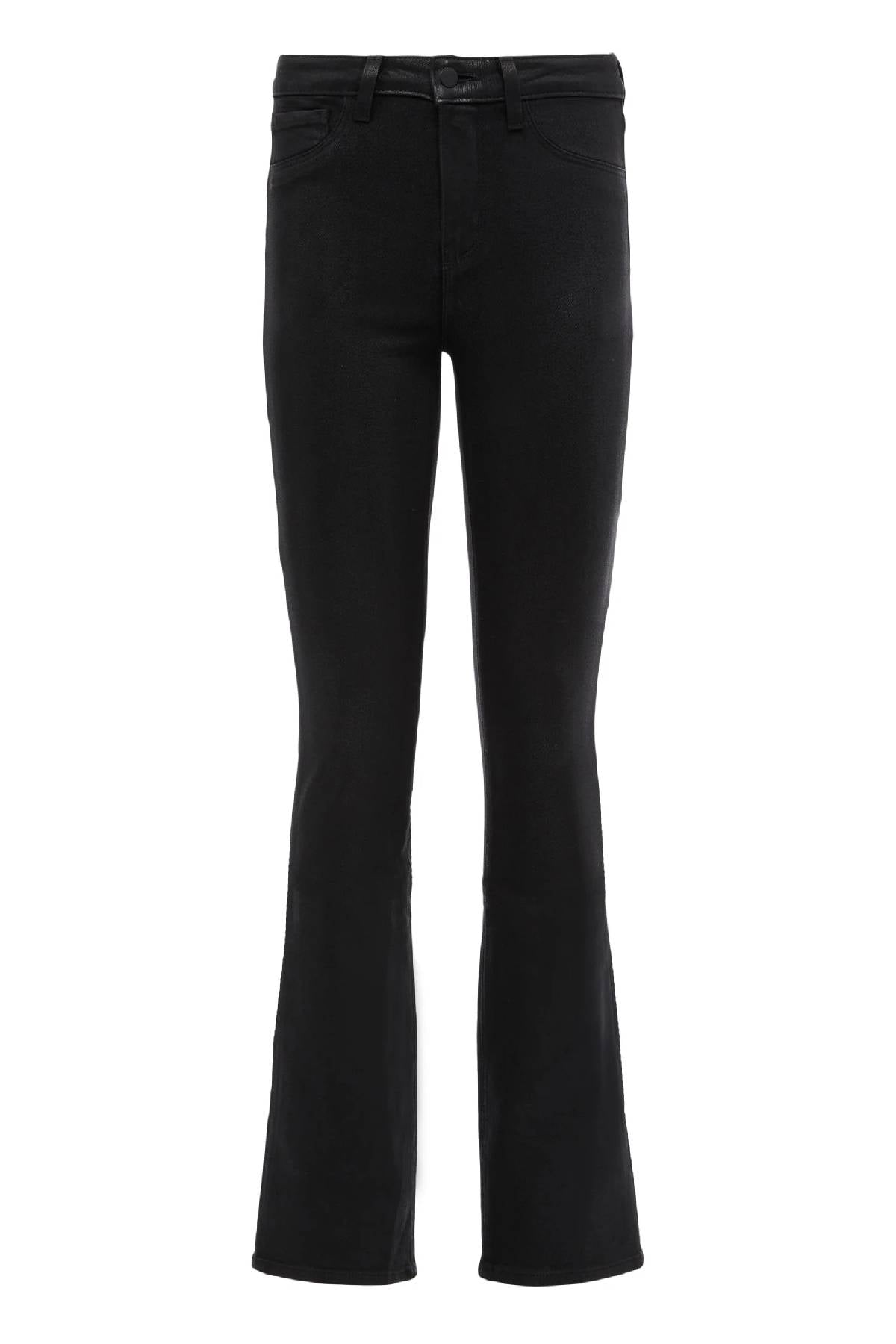 L'AGENCE Selma Coated Bootcut Jean - Noir Coated
