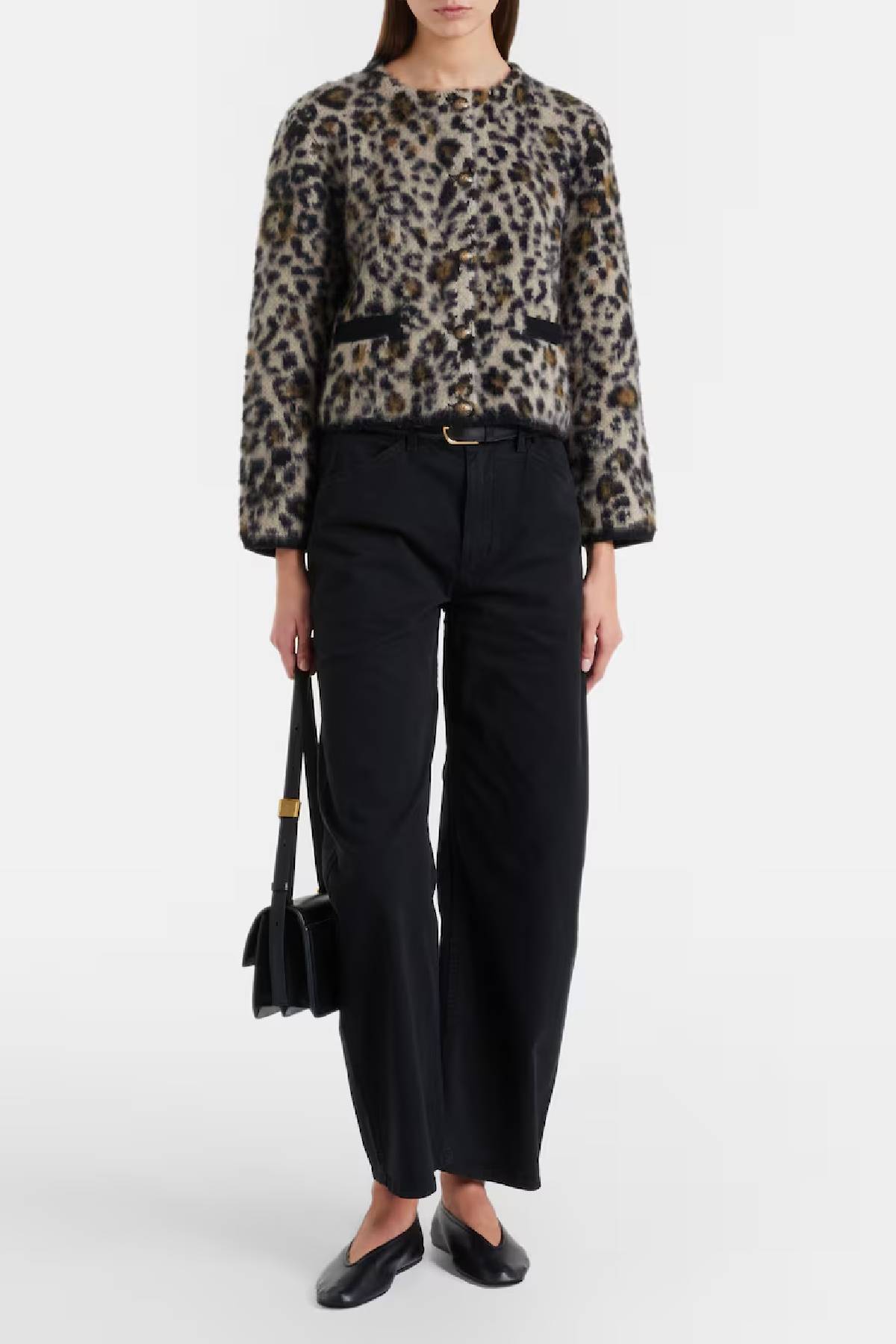 Nili Lotan Beyton Cardigan - Jute Leopard