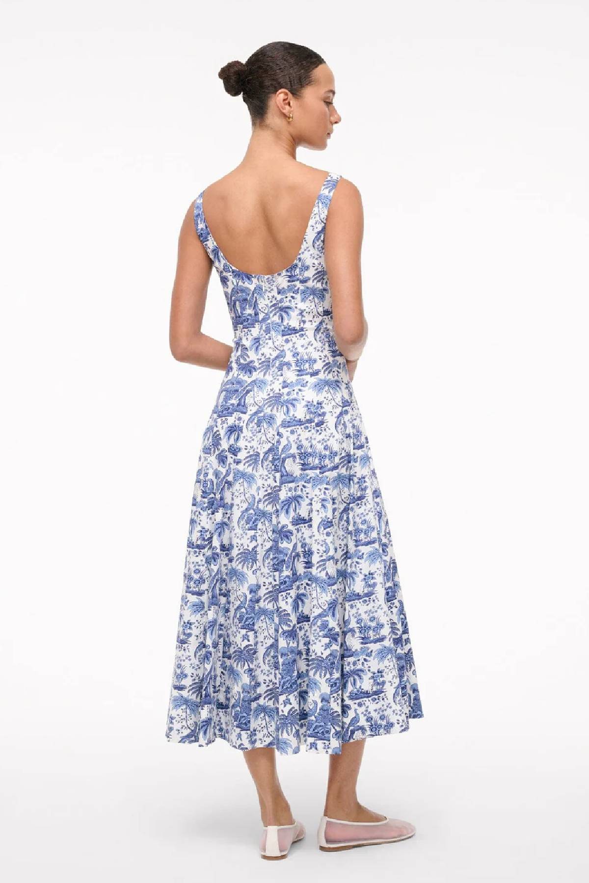 Staud Wells Dress - Blue Toile