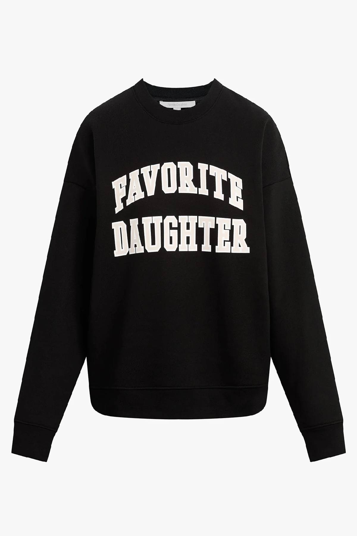 Favorite Daughter The Collegiate Sweatshirt - Black/ Pale Pink