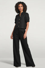 DL1961 Taylor Relaxed Barrel Ultra High Rise 31" Jeans - Black Linen
