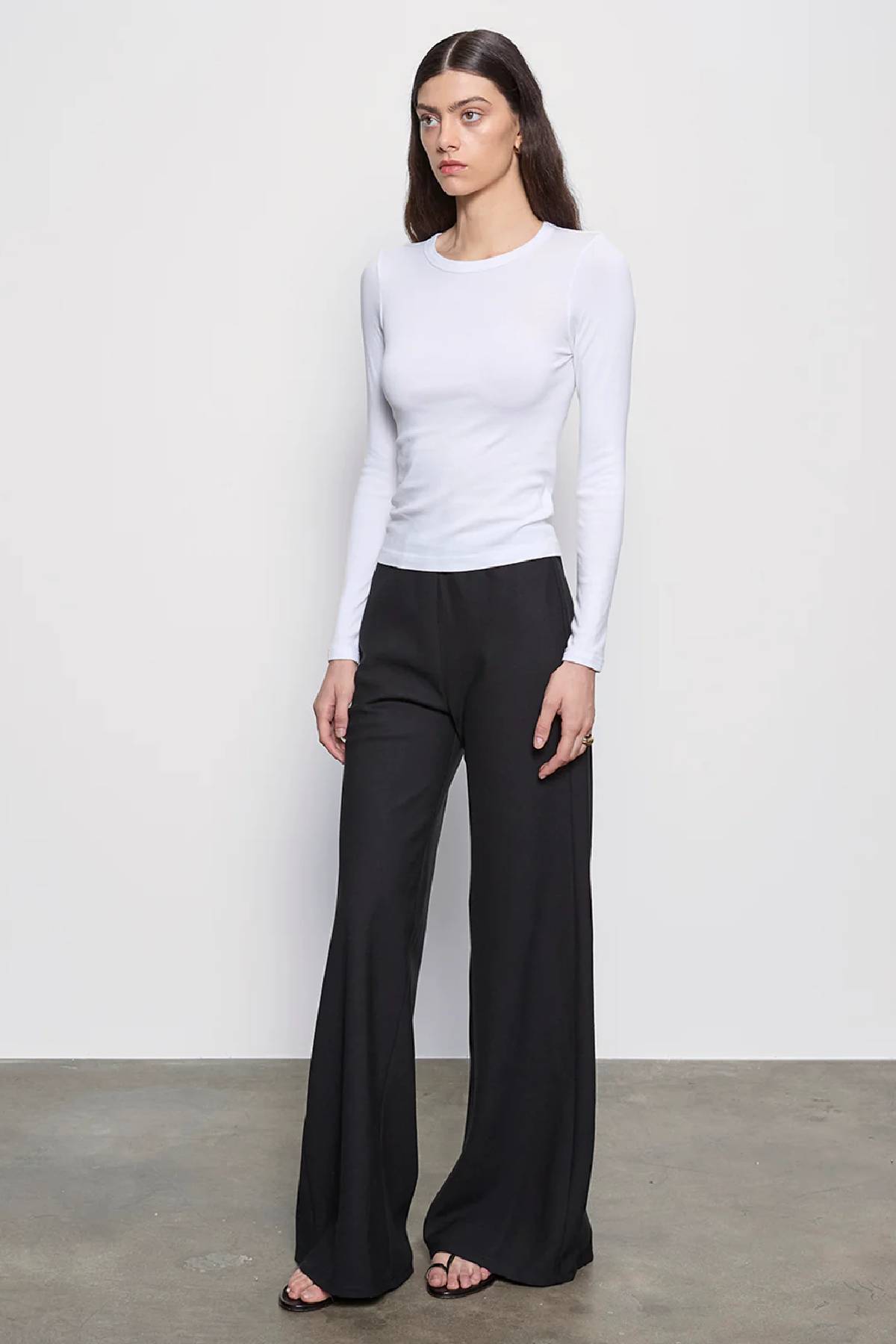 Enza Costa Twill Bias Pant - Black