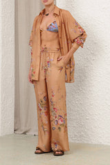 Zimmermann Patience Relaxed Pant - Tan Floral
