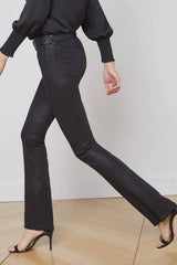 L'AGENCE Selma Coated Bootcut Jean - Noir Coated