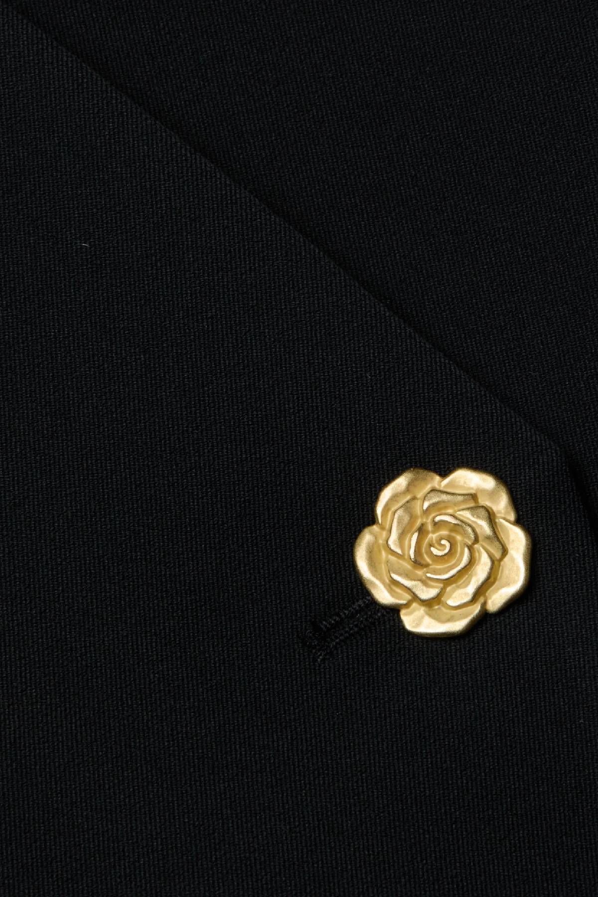 L'AGENCE Romy Tie Neck Blazer - Black