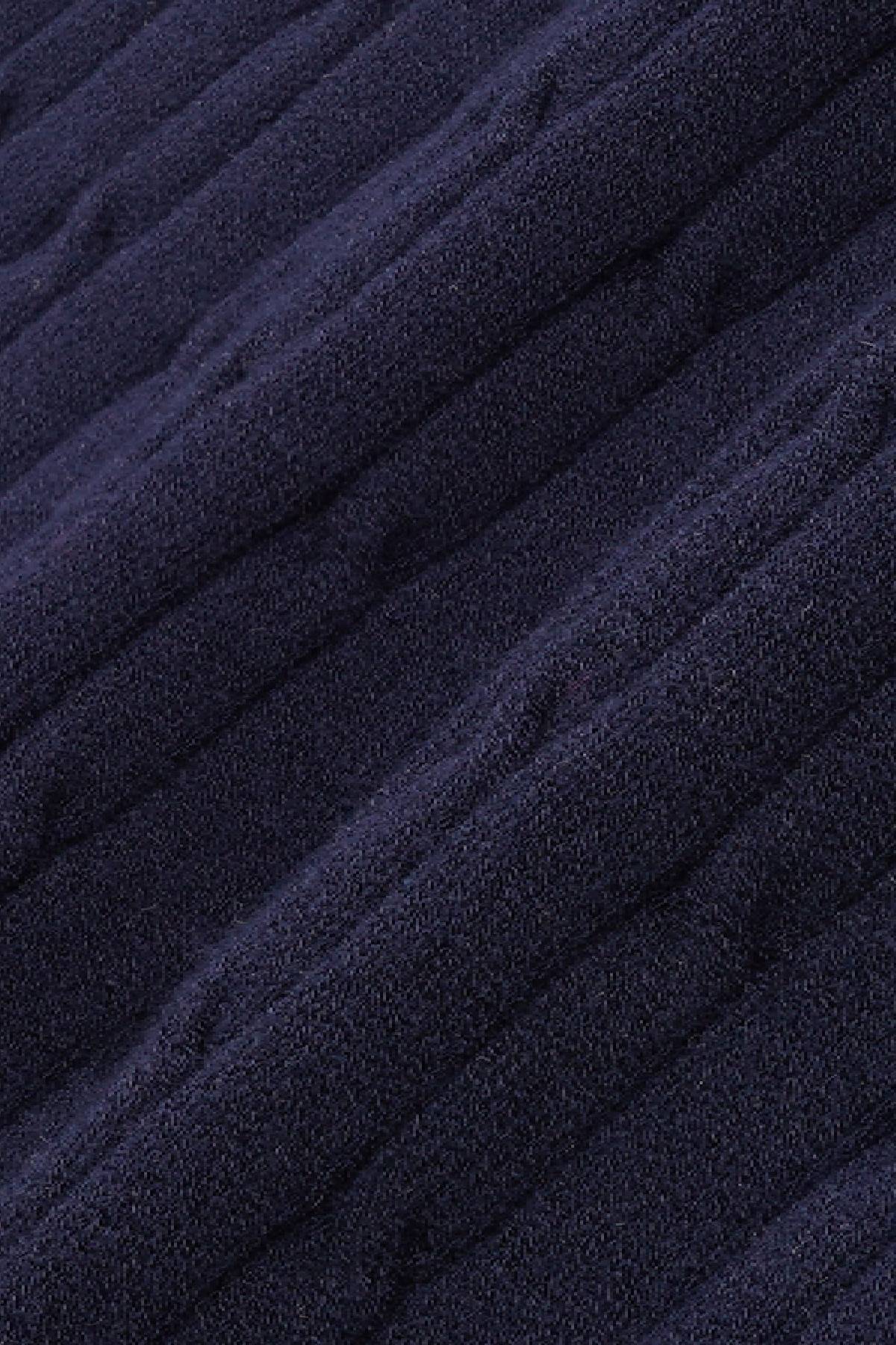 Sporty & Rich SRC Cableknit Polo - Dark Navy/Ecru
