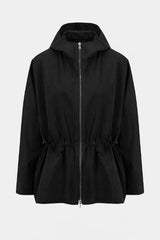 Harris Wharf Hooded Drawstring Jacket Light Technic - Black