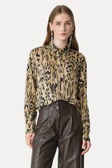Forte Forte "Moiré" Print Satin Oversized Shirt - Honey