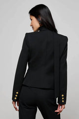 L'AGENCE Romy Tie Neck Blazer - Black