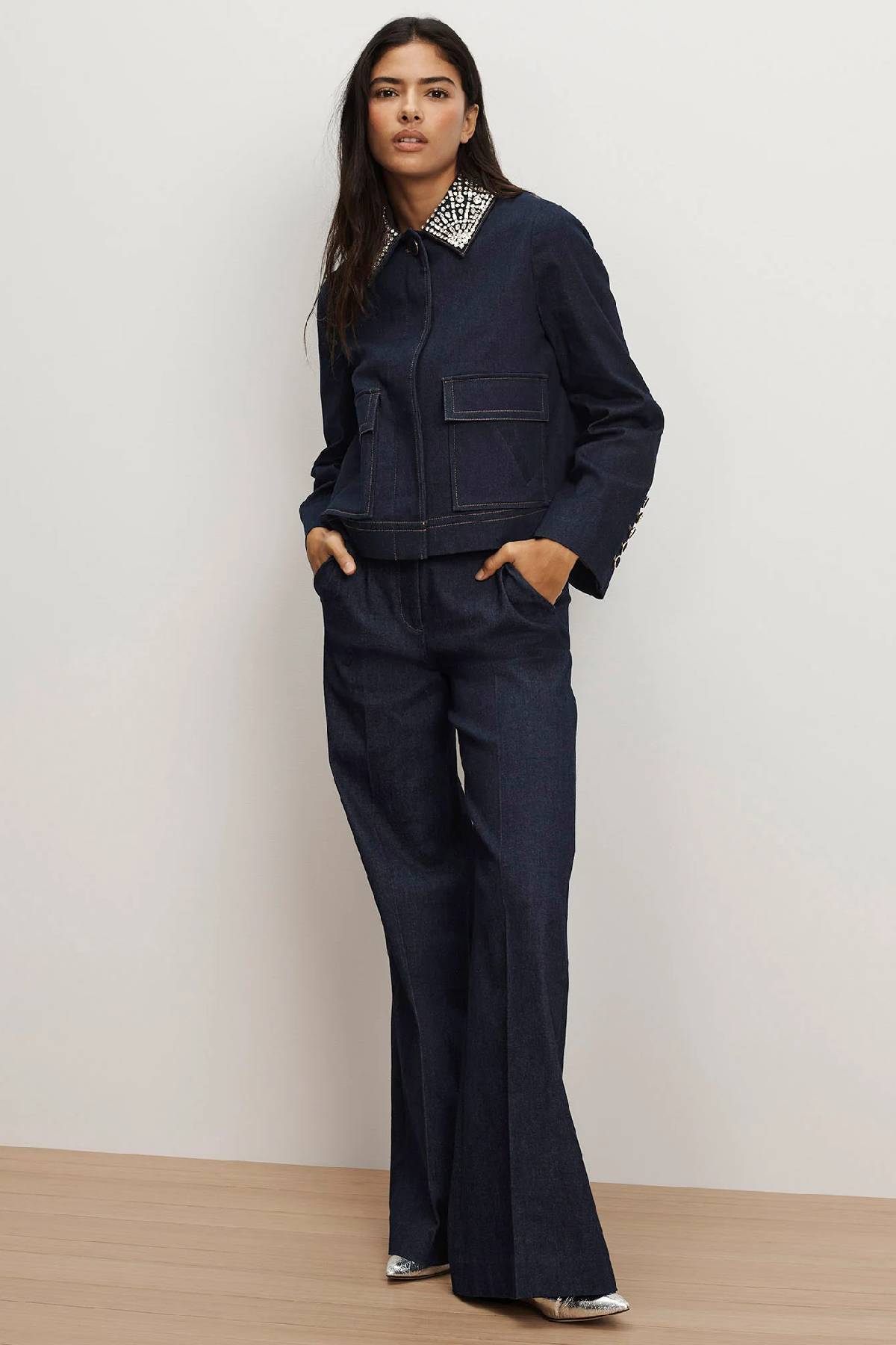 Veronica Beard Embellished Barrington Jacket - Midnight Wash