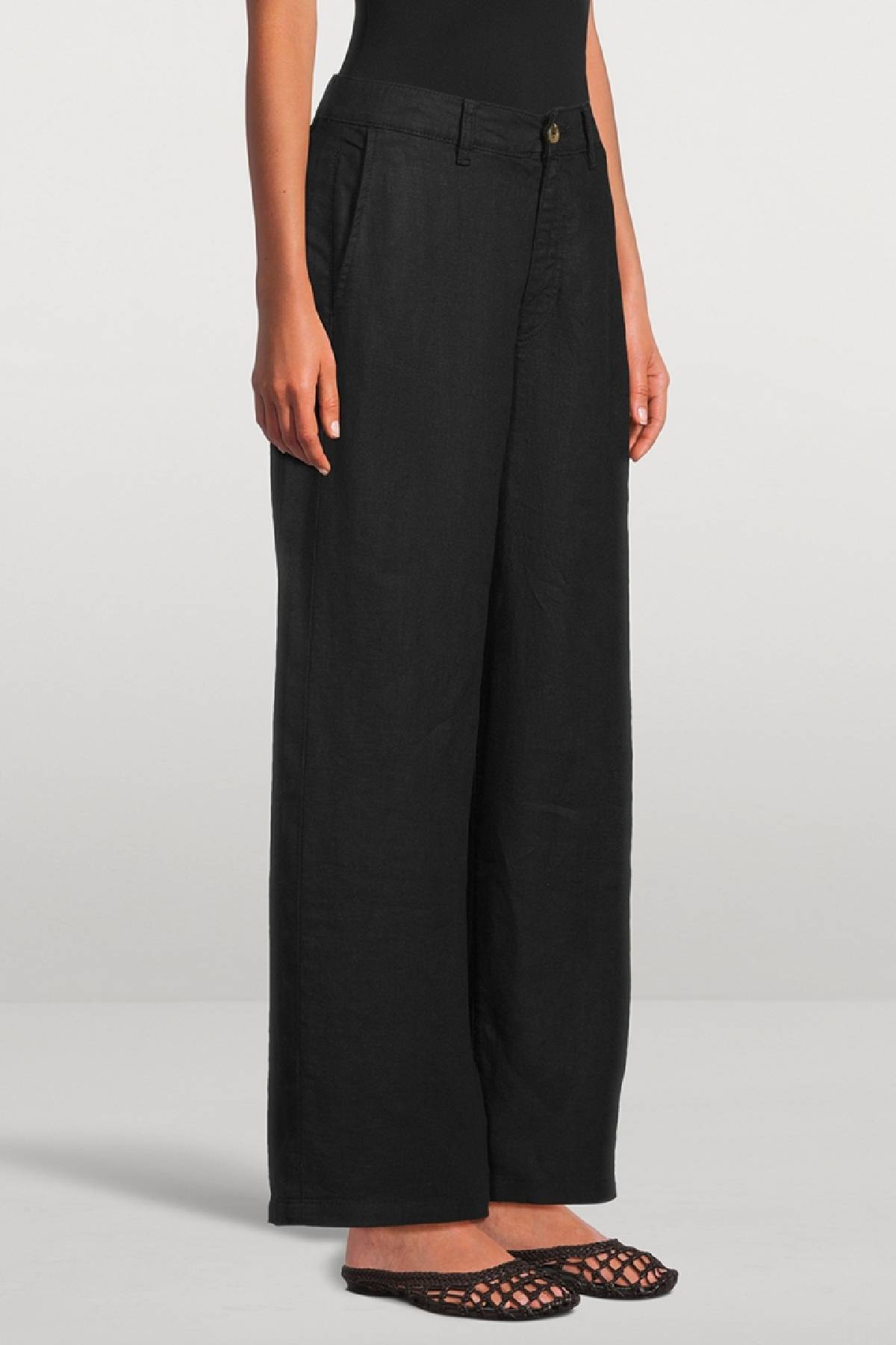 DL1961 Taylor Relaxed Barrel Ultra High Rise 31" Jeans - Black Linen