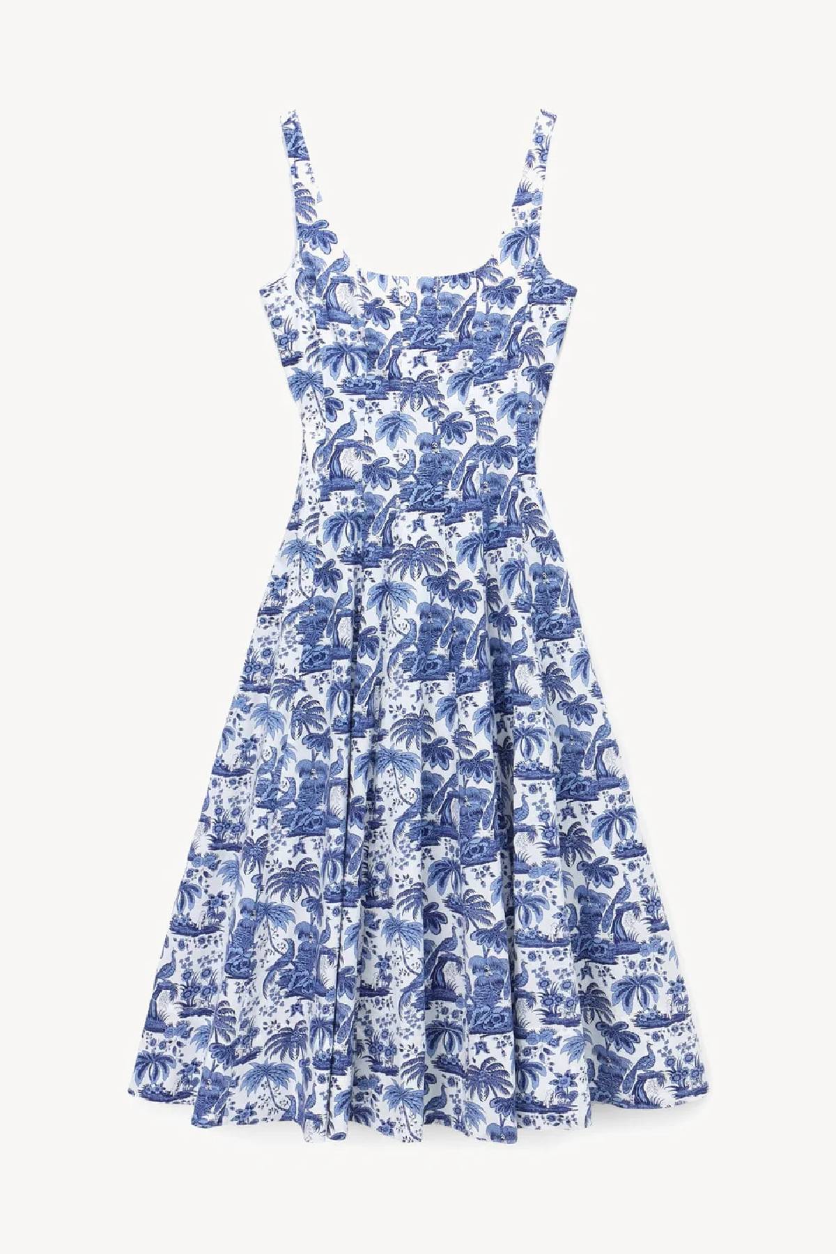 Staud Wells Dress - Blue Toile