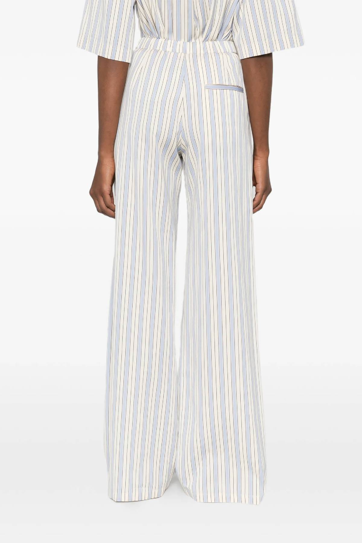 Forte Forte Striped Straight Cut Trousers - Striped Plume