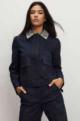 Veronica Beard Embellished Barrington Jacket - Midnight Wash