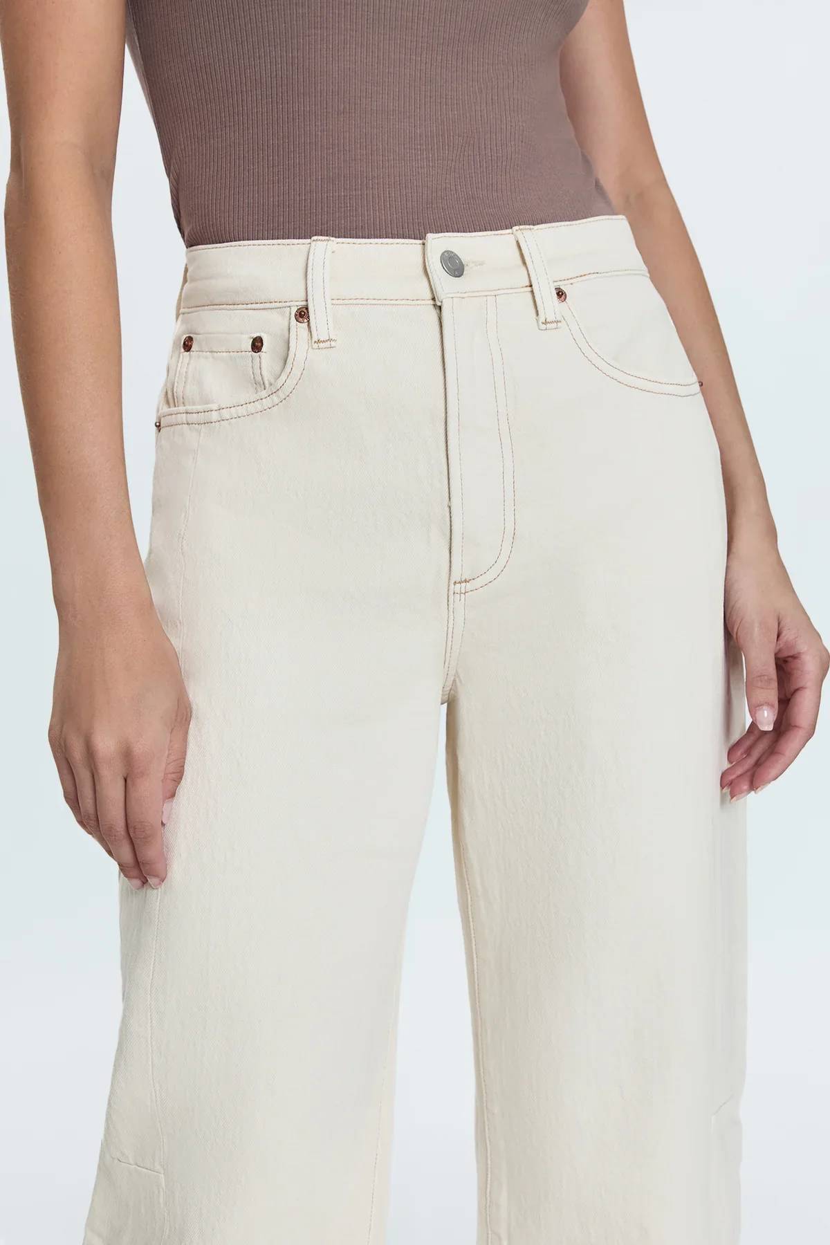 Pistola Eli Mid Rise Barrel Jean - Ecru