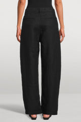 DL1961 Taylor Relaxed Barrel Ultra High Rise 31" Jeans - Black Linen