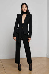 L'AGENCE Romy Tie Neck Blazer - Black