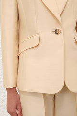 Zimmermann Luna Single Breasted Blazer - Cream