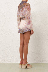 Zimmermann Luna Scarf Tie Short - Cream Blue Paisley