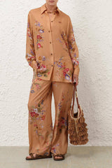Zimmermann Patience Relaxed Shirt - Tan Floral