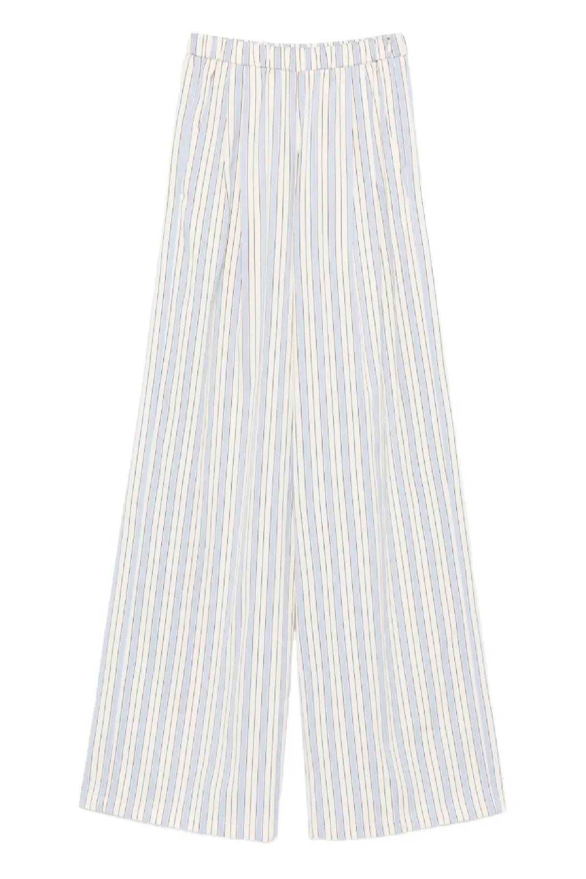Forte Forte Striped Straight Cut Trousers - Striped Plume
