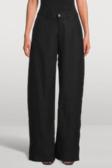 DL1961 Taylor Relaxed Barrel Ultra High Rise 31" Jeans - Black Linen