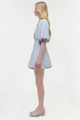 Simkhai Cleo Balloon Pintuck Mini Dress - Periwinkle Sky
