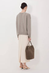 Loulou de Saison Pia Crewneck Sweater - Stone Melange