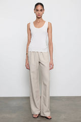 Enza Costa Supima Baby Rib Tank - Pearl Grey