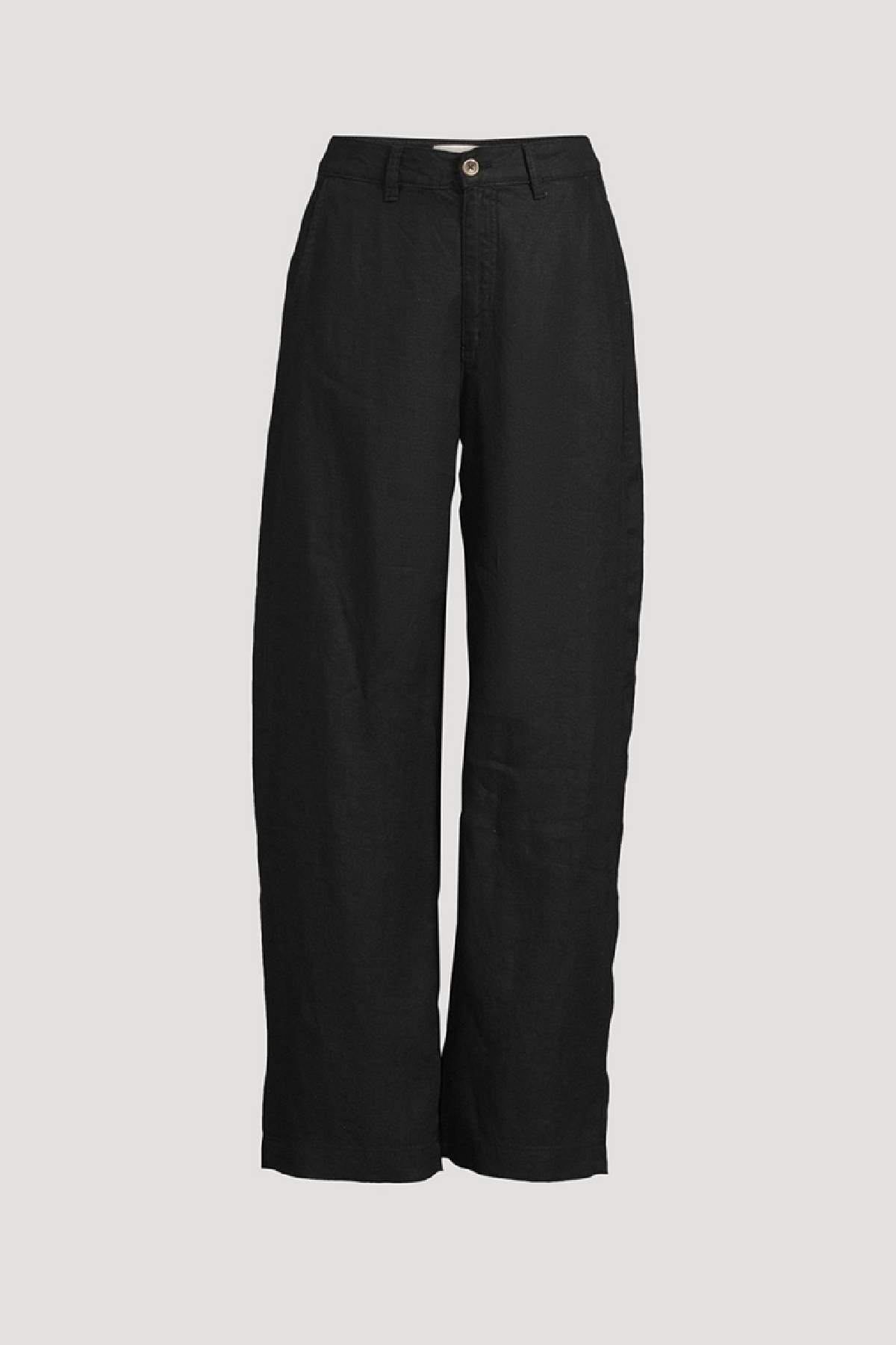 DL1961 Taylor Relaxed Barrel Ultra High Rise 31" Jeans - Black Linen