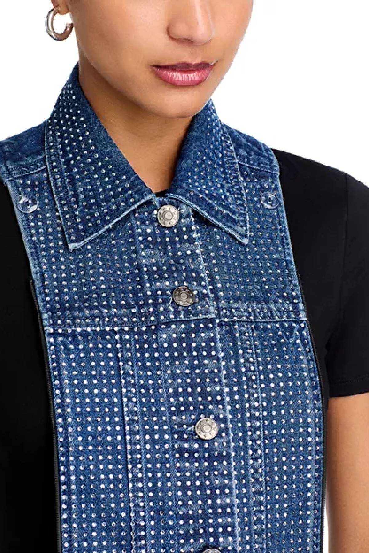 Veronica Beard Slate Dickey With Rhinestones - Bright Blue