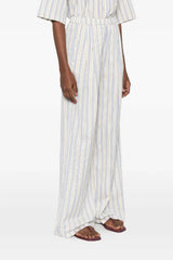 Forte Forte Striped Straight Cut Trousers - Striped Plume