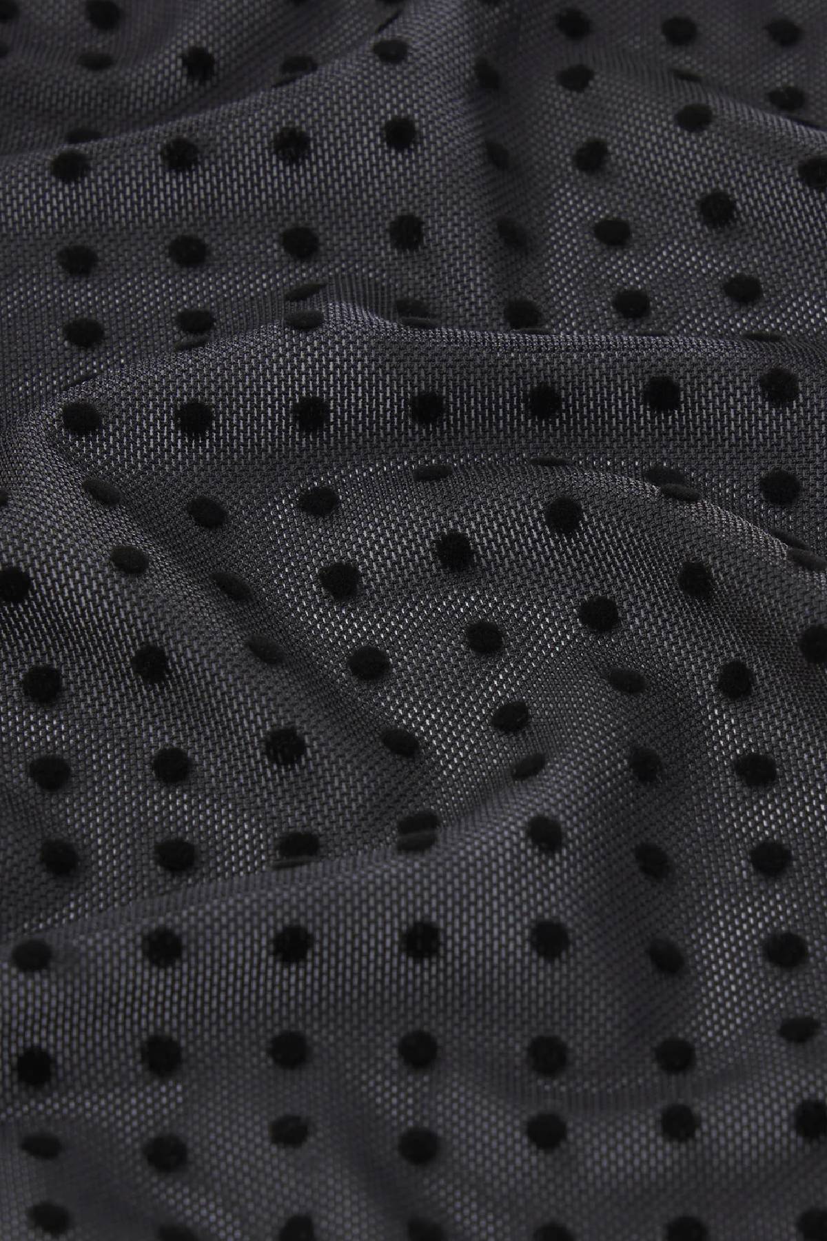 Frame The Mesh Polka Dot Top - Black