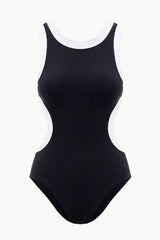 Staud Dolce One Piece Swimsuit - Black/ White