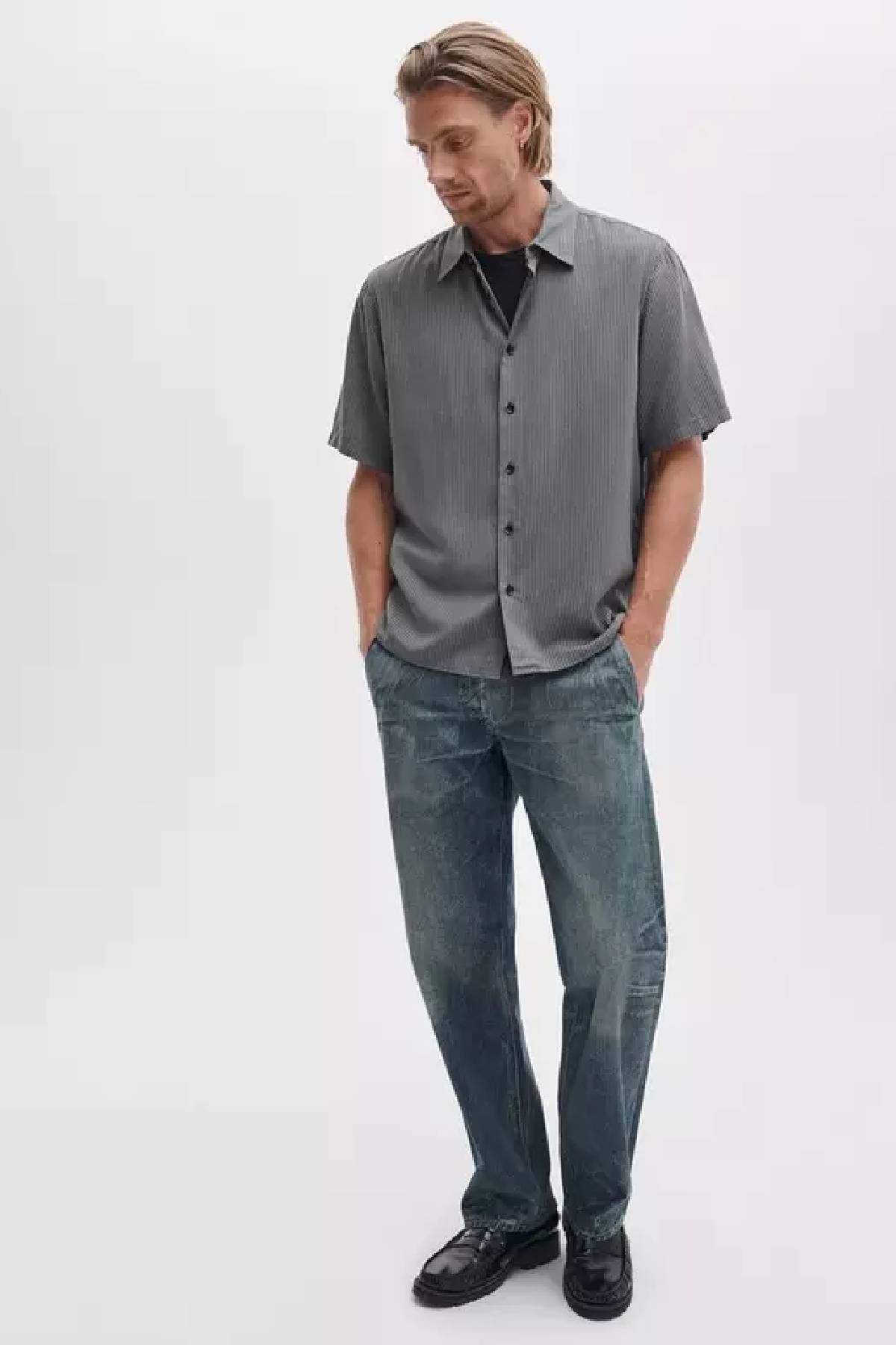 Rag & Bone Men's Dalton Short Sleeve Jacquard Shirt - Charm