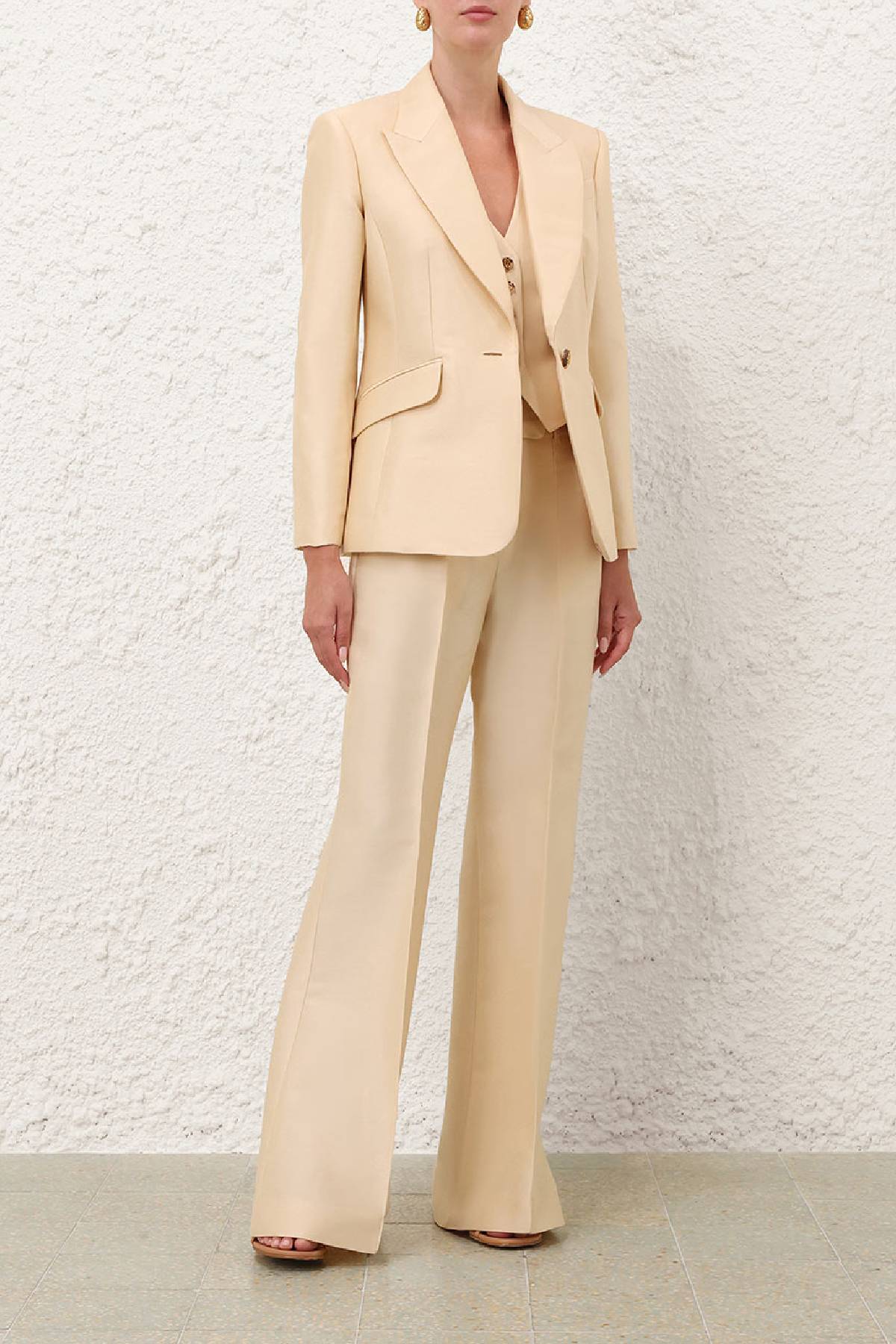 Zimmermann Luna Single Breasted Blazer - Cream