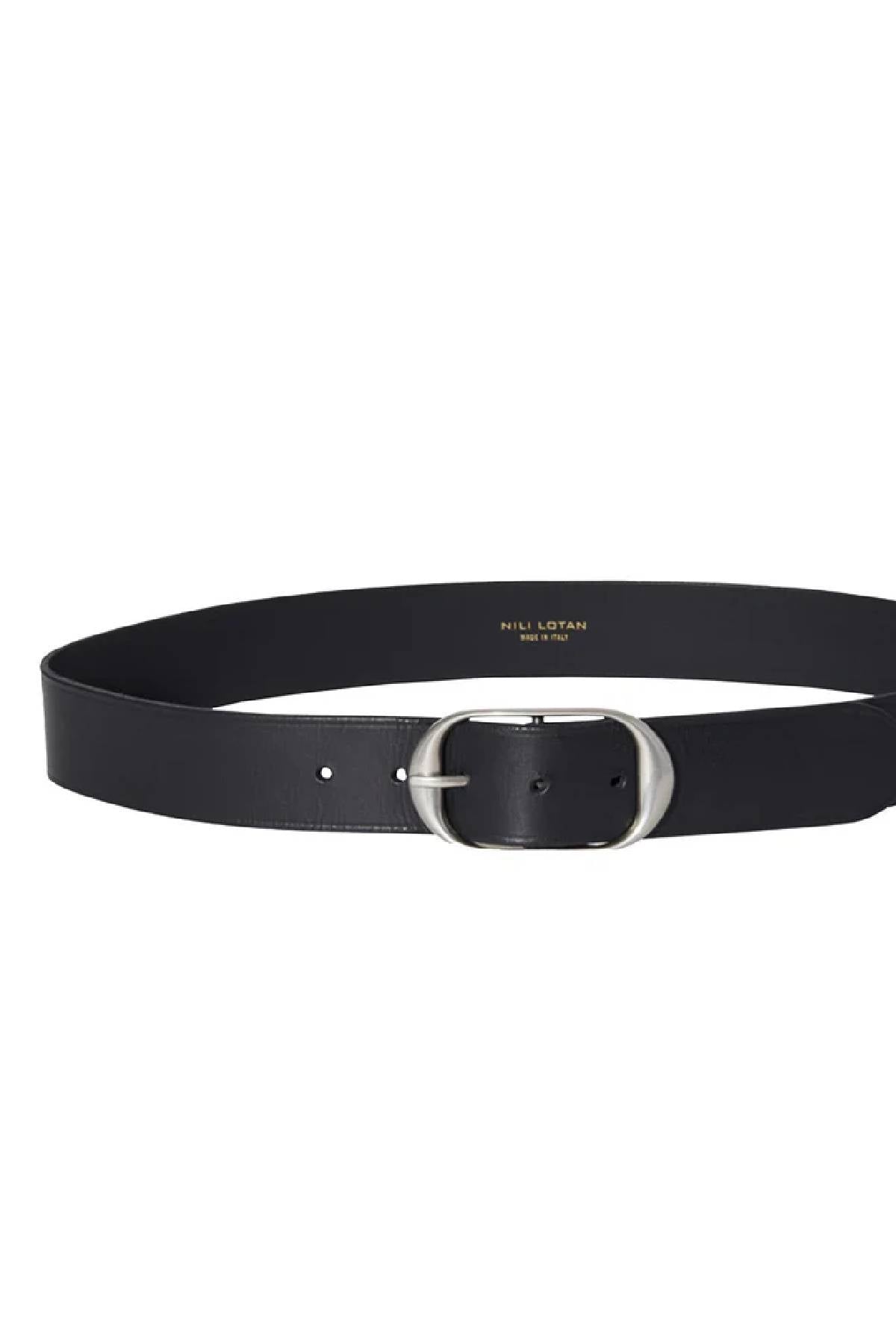 Nili Lotan Nili Belt - Black W/Antique Silver Buckle