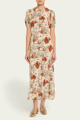 Ulla Johnson Ines Puff Sleeve Midi Dress - Wintergarden
