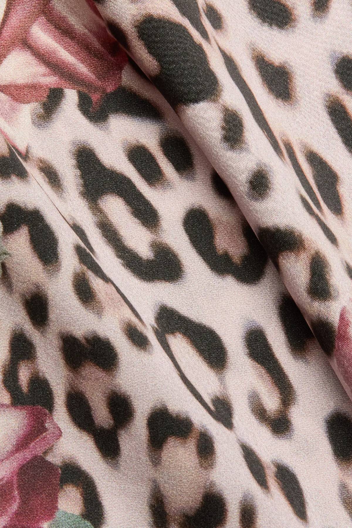 L'AGENCE Pilar Wide Leg Pant - Multi Small Rose Cheetah
