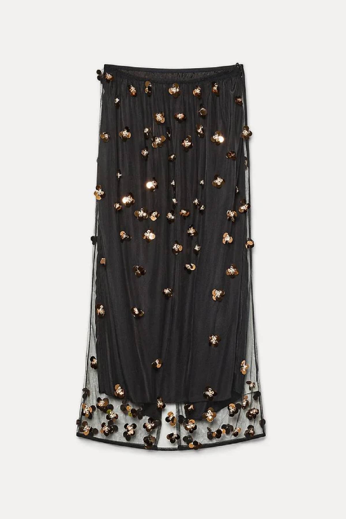 Forte Forte "Petites Etoiles" Embroidery Chic Tulle Skirt - Noir