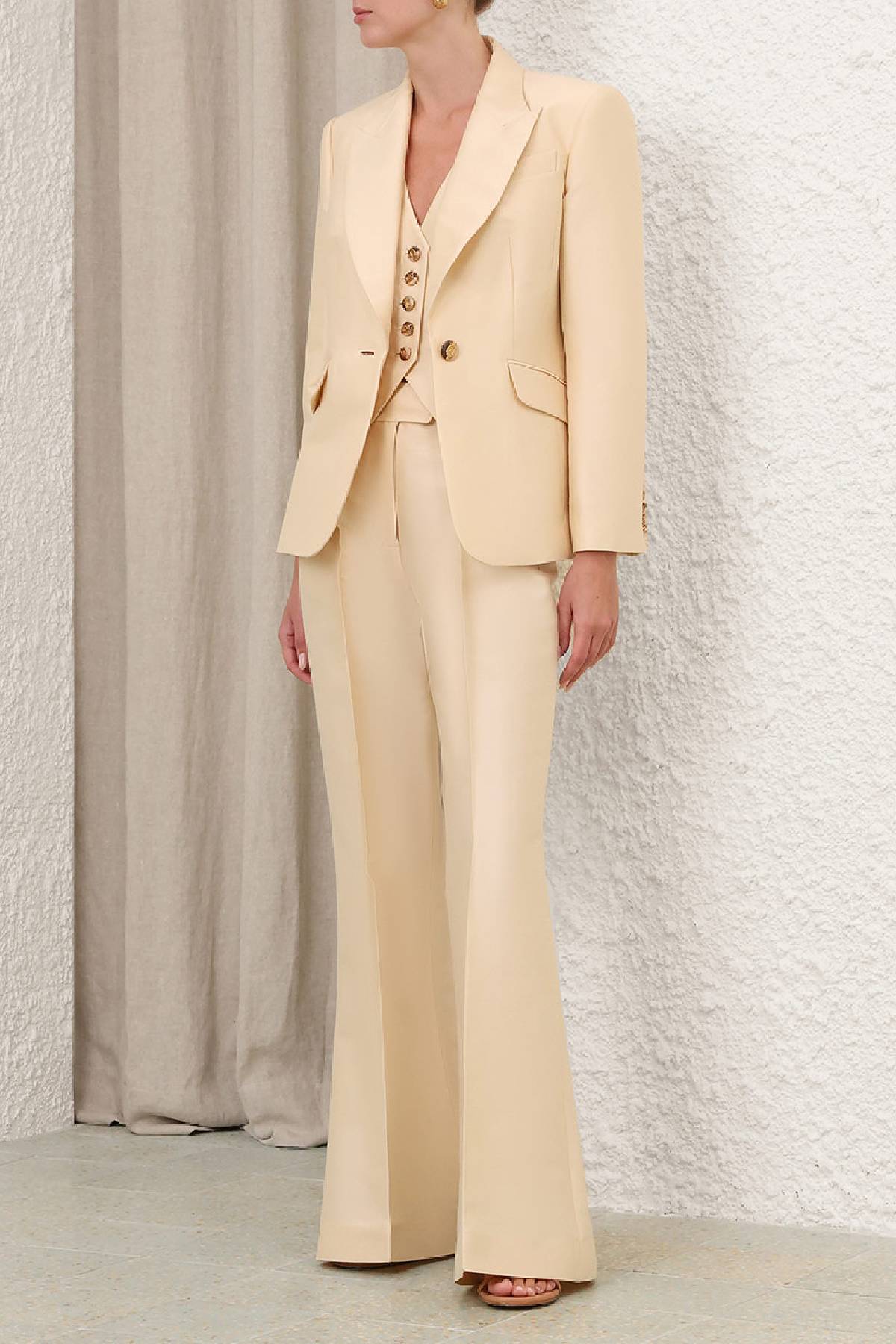 Zimmermann Luna Single Breasted Blazer - Cream