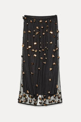 Forte Forte "Petites Etoiles" Embroidery Chic Tulle Skirt - Noir