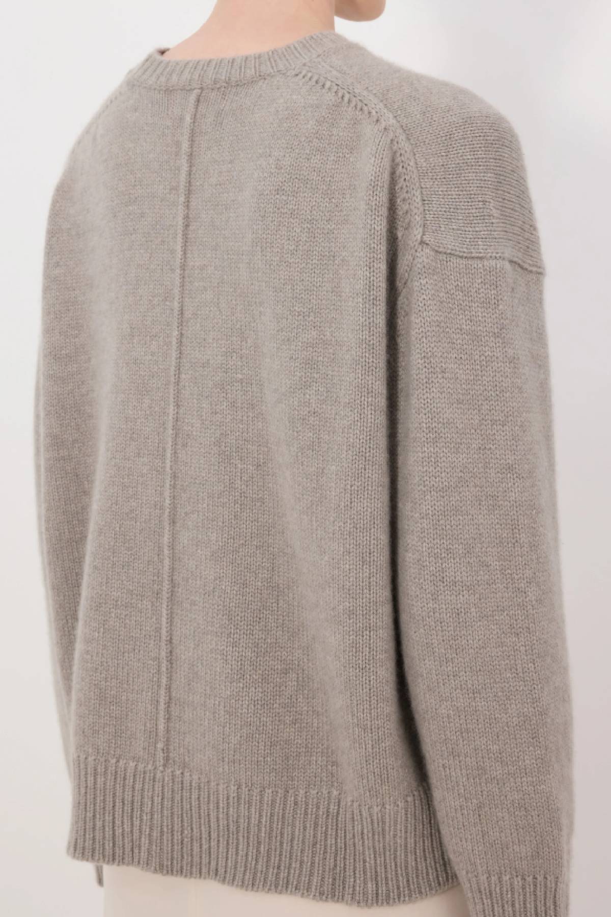 Loulou de Saison Pia Crewneck Sweater - Stone Melange