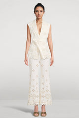 Veronica Beard Townes Eyelet Vest - Dove