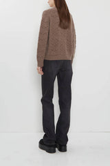 Loulou de Saison Clyde 3D Shell-Knit Sweater - Brown Melange