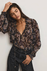 Veronica Beard Hickory Blouse - Black Multi