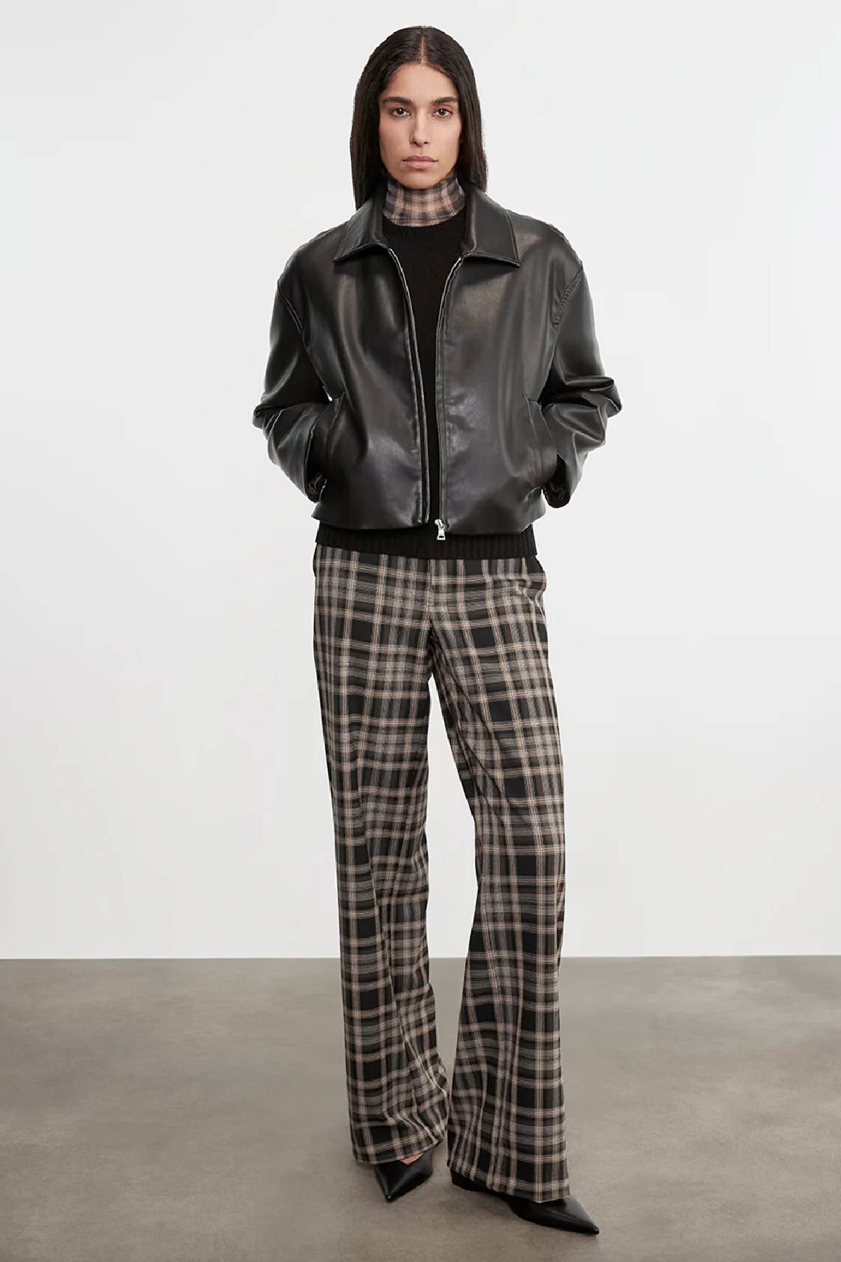 Enza Costa Leather Minimal Jacket - Black