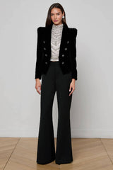 L'AGENCE Bethany Velvet Blazer - Black