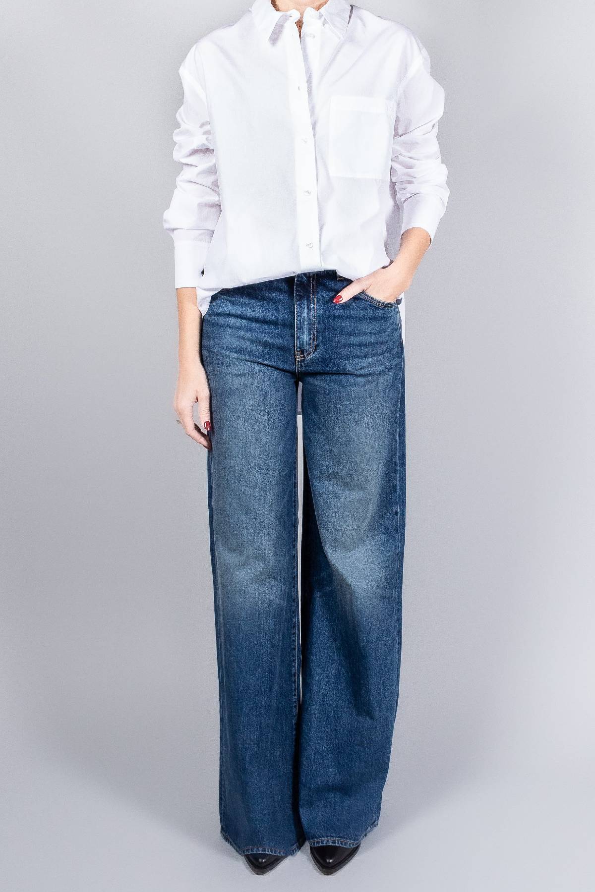 Loulou de Saison Lee Shirt With Embroidery - White