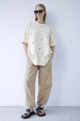 Uli Shneider Sweat Eyelot T-Shirt - Off White